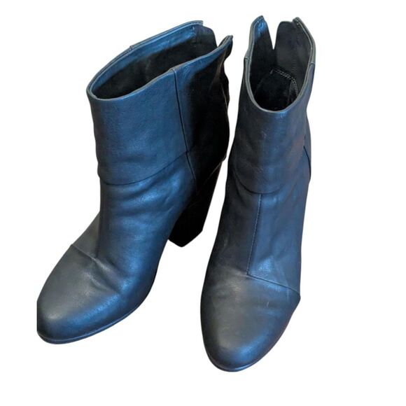 rag & bone 39.5 (US 9.5) Black Leather Ankle Boots - Picture 2 of 5